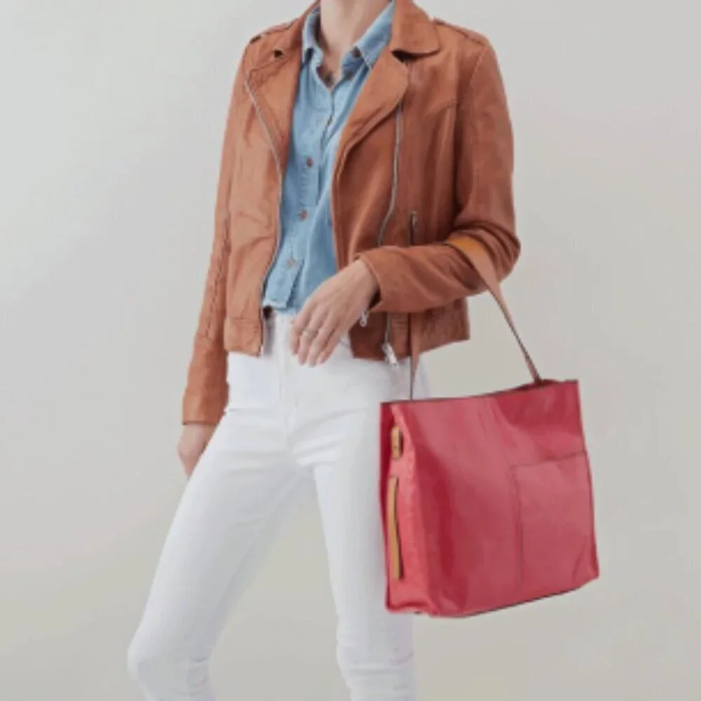 Park Tote Leather Handbag, Blossom.